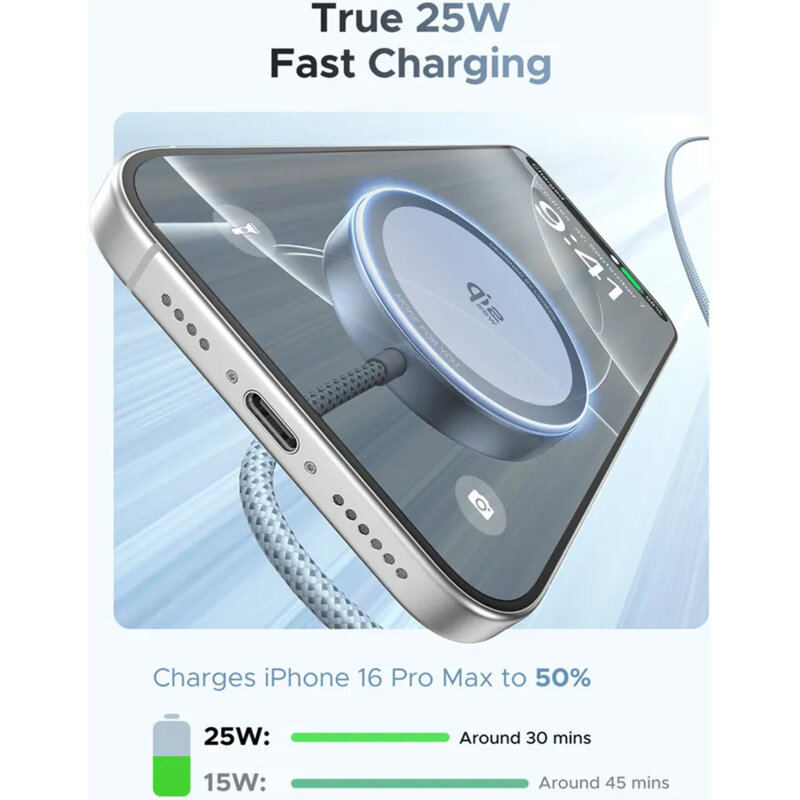 Incarcator wireless MagSafe Qi2, 25W Ugreen, bleu, 55959
