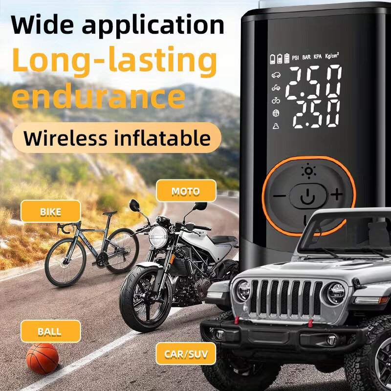 Compresor auto cu lanterna si display LED Techsuit AI2, negru