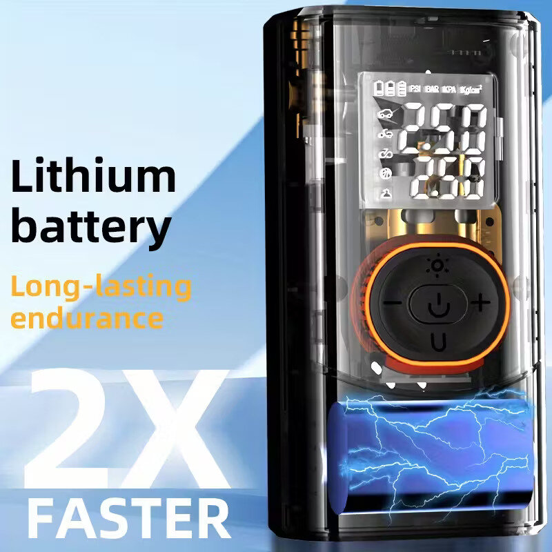 Compresor auto cu lanterna si display LED Techsuit AI2, negru