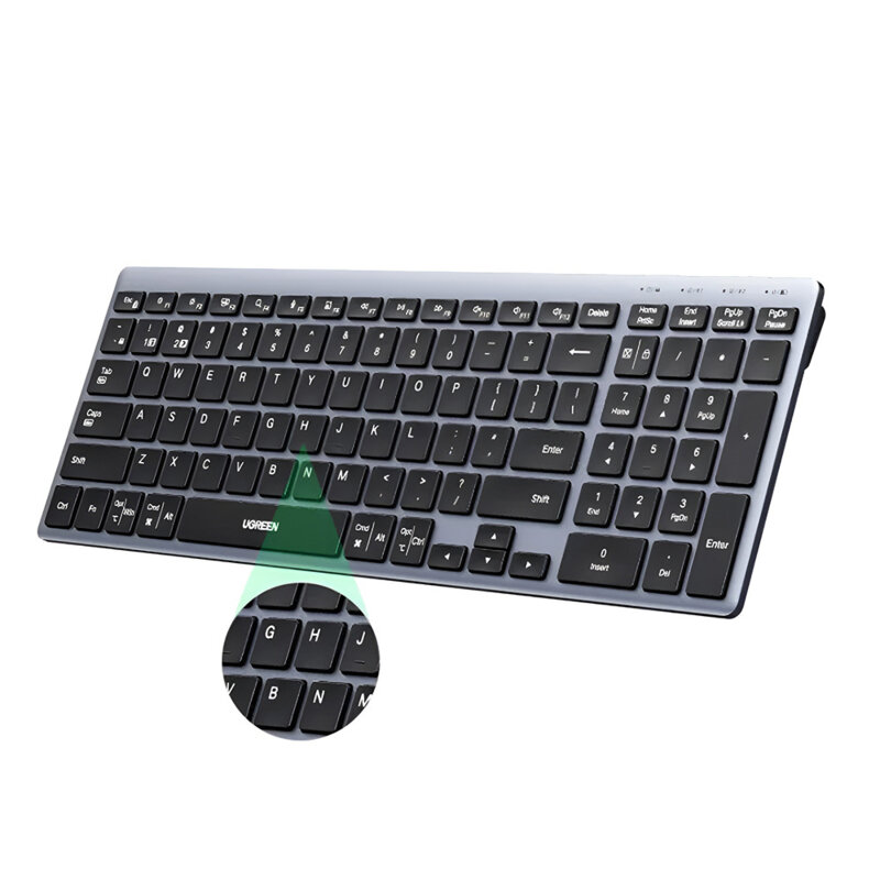 Tastatura wireless Bluetooth ergonomica Ugreen, 75163, negru