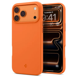 Husa iPhone 17 Pro Max Spigen Silicone Fit MagSafe, portocaliu