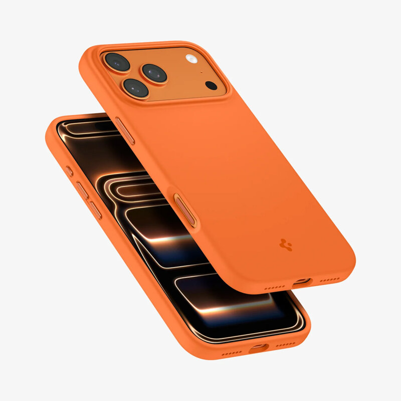 Husa iPhone 17 Pro Max Spigen Silicone Fit MagSafe, portocaliu