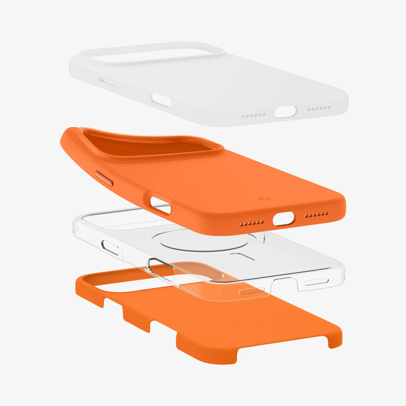 Husa iPhone 17 Pro Max Spigen Silicone Fit MagSafe, portocaliu