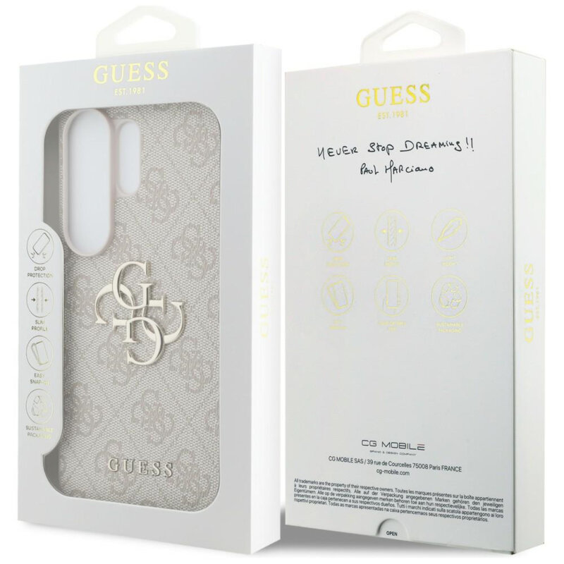 Husa originala Guess Samsung Galaxy S26 Ultra Hardcase 4G Big Metal Logo, roz, GUHCS26L4GMGPI