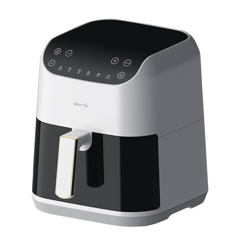 Air Fryer 5.5l, friteuza Deerma cu 6 programe, 1300W, alb, DEM-KZ130W