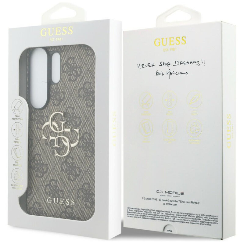 Husa originala Guess Samsung Galaxy S26 Ultra Hardcase 4G Big Metal Logo, maro, GUHCS26L4GMGBR