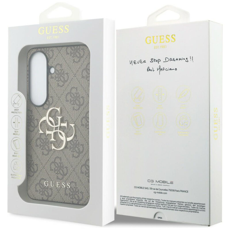 Husa originala Guess Samsung Galaxy S26 Plus Hardcase 4G Big Metal Logo, maro, GUHCS26M4GMGBR