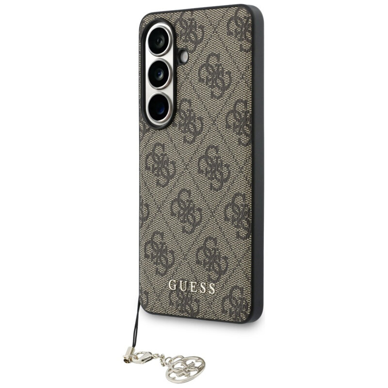 Husa originala Guess Samsung Galaxy S26 Hardcase 4G Classic Logo Charm, maro, GUHMS26SGF4GBR