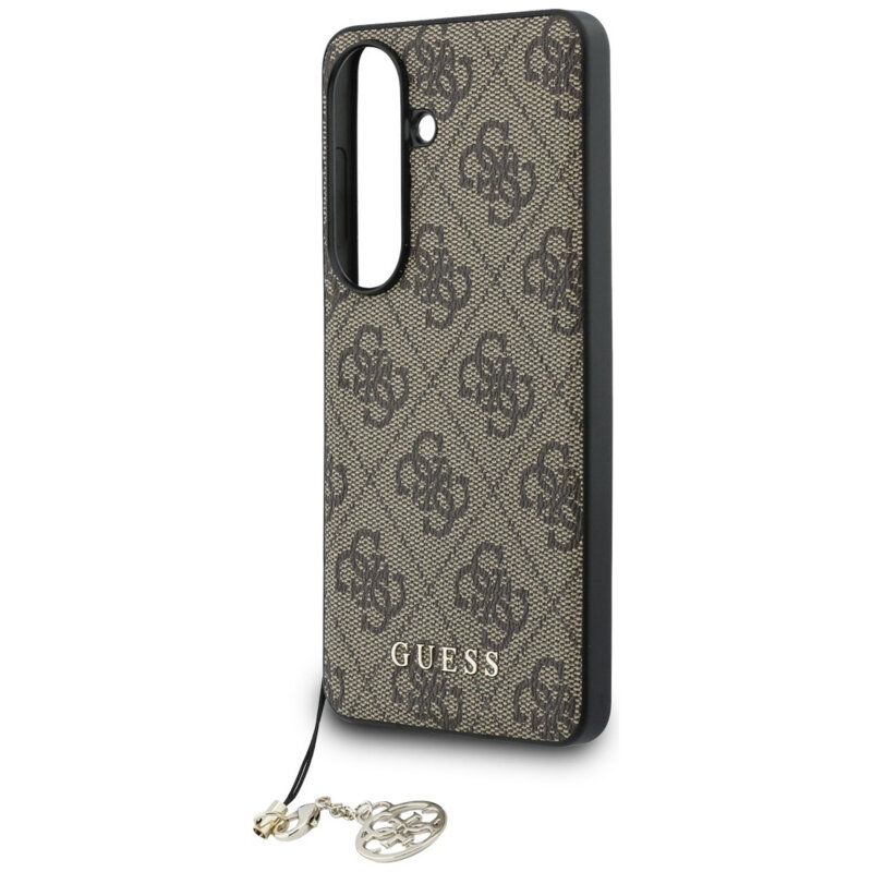 Husa originala Guess Samsung Galaxy S26 Hardcase 4G Classic Logo Charm, maro, GUHMS26SGF4GBR