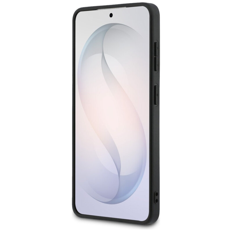 Husa Guess Fixed Glitter Big 4G Metal Logo Samsung Galaxy S26 cu sclipici, negru, GUHCS26SHG4SGK