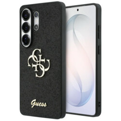 Husa Guess Fixed Glitter Big 4G Metal Logo Samsung Galaxy S26 Ultra cu sclipici, negru, GUHCS26LHG4SGK