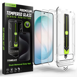 [Pachet 2x] Folie Samsung Galaxy S26 Plus, deblocare prin amprenta, Techsuit TitanGlass CrystalHD, transparenta
