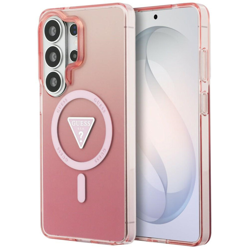 Husa Samsung Galaxy S26 Ultra originala Guess IML Gradient Triangle MagSafe, roz, GUHMS26LHGTMLCGP