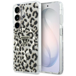Husa Samsung Galaxy S26 originala Guess IML Leopard Print Triangle, negru, GUHMS26SHLEGTGLK