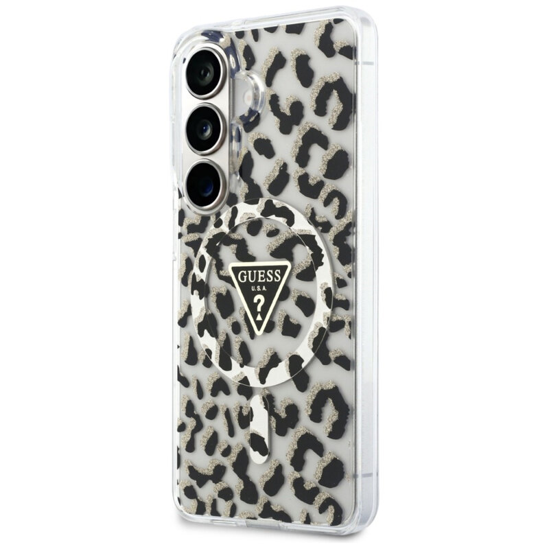 Husa Samsung Galaxy S26 originala Guess IML Leopard Print Triangle, negru, GUHMS26SHLEGTGLK