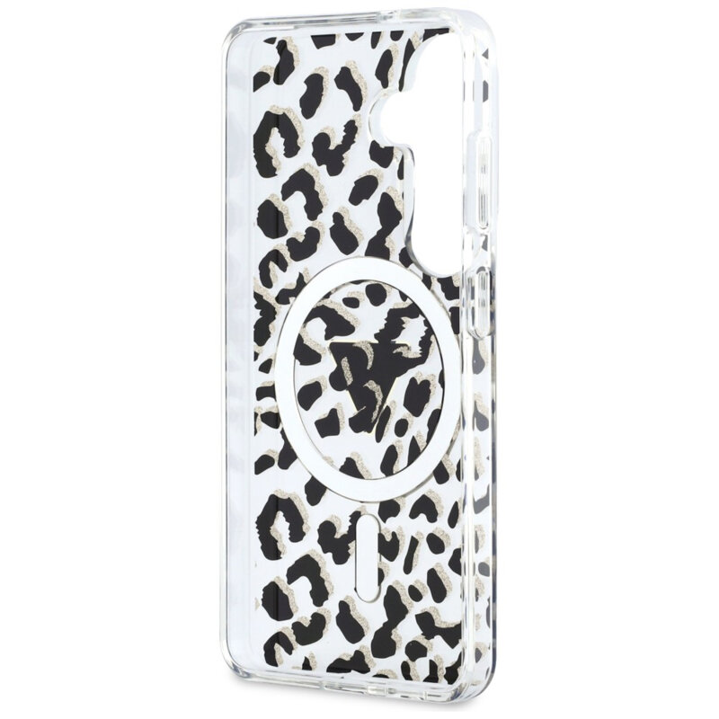 Husa Samsung Galaxy S26 originala Guess IML Leopard Print Triangle, negru, GUHMS26SHLEGTGLK