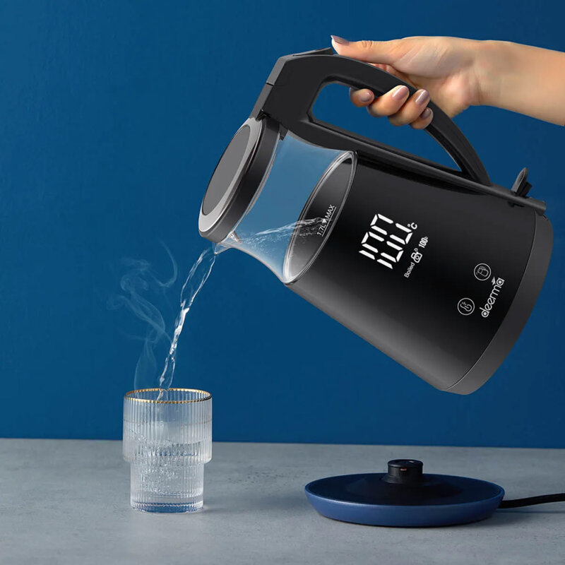 Fierbator electric Deerma, 1.7l, 1700W, negru, DEM-SH90W