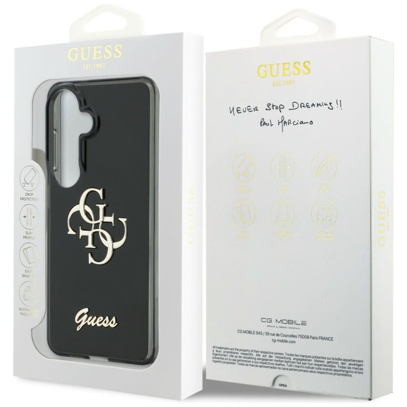 Husa Guess IML Big Metal 4G Script Samsung Galaxy S26, negru, GUHCS26S5HC4MLSK
