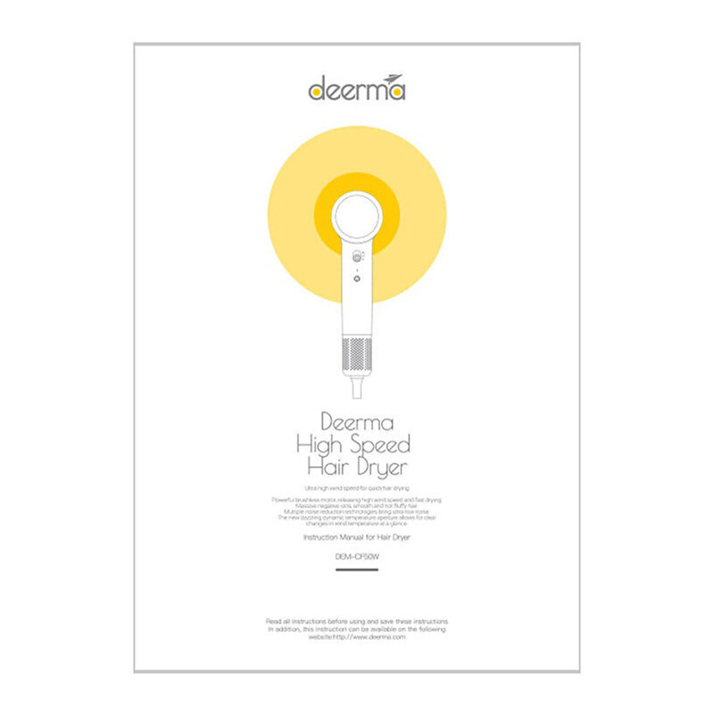 Uscator de par pentru uz casnic Deerma, albastru, DEM-CF50W