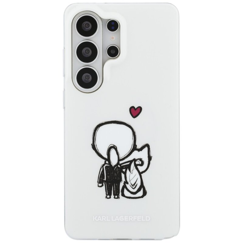 Husa Samsung Galaxy S26 Ultra Karl Lagerfeld IML with K&C Back Logo MagSafe, KLHMS26L6HKCBHH, alb