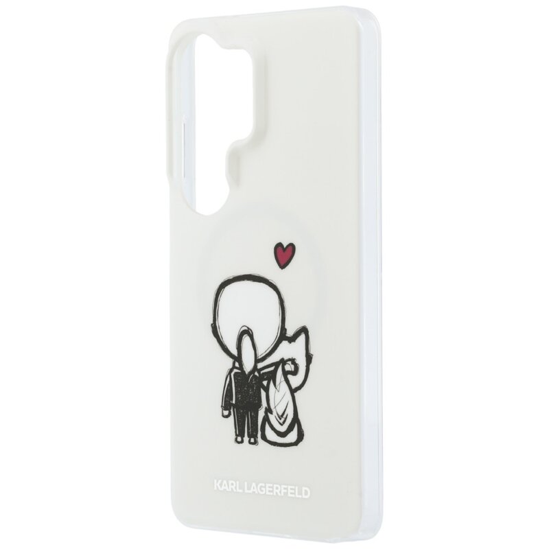 Husa Samsung Galaxy S26 Ultra Karl Lagerfeld IML with K&C Back Logo MagSafe, KLHMS26L6HKCBHH, alb
