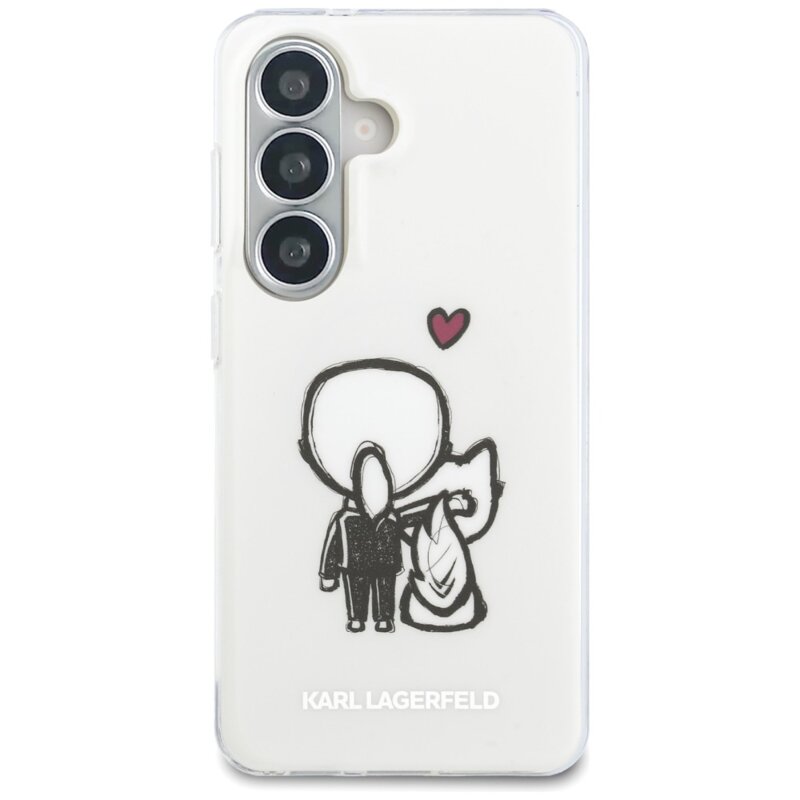 Husa Samsung Galaxy S26 Karl Lagerfeld IML with K&C Back Logo MagSafe, KLHMS26S6HKCBHH, alb