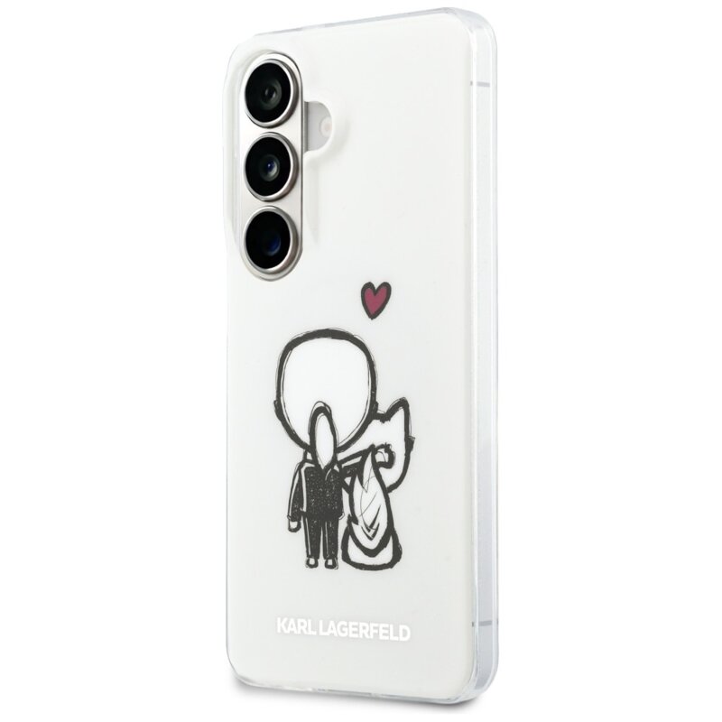 Husa Samsung Galaxy S26 Karl Lagerfeld IML with K&C Back Logo MagSafe, KLHMS26S6HKCBHH, alb