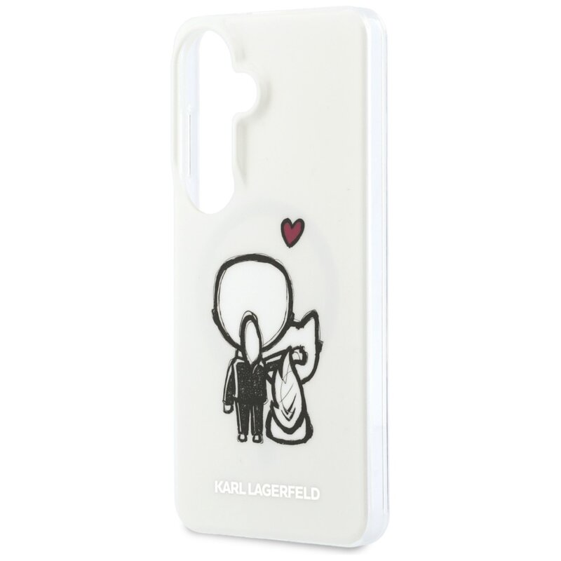Husa Samsung Galaxy S26 Karl Lagerfeld IML with K&C Back Logo MagSafe, KLHMS26S6HKCBHH, alb