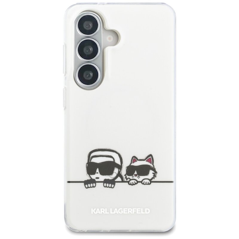 Husa Samsung Galaxy S26 Karl Lagerfeld IML K&C Peekaboo Logo MagSafe, KLHMS26S6HPKACH, alb