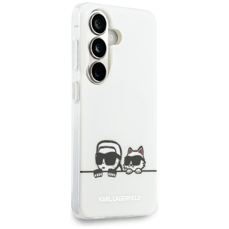 Husa Samsung Galaxy S26 Karl Lagerfeld IML K&C Peekaboo Logo MagSafe, KLHMS26S6HPKACH, alb