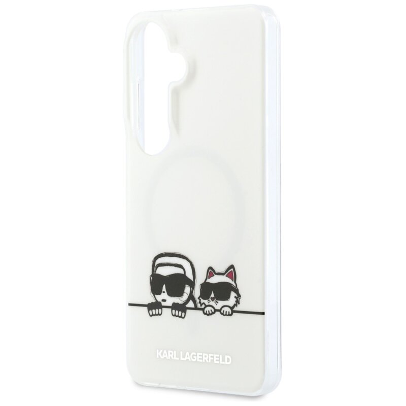 Husa Samsung Galaxy S26 Karl Lagerfeld IML K&C Peekaboo Logo MagSafe, KLHMS26S6HPKACH, alb