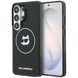 Husa Samsung Galaxy S26 Ultra Karl Lagerfeld IML Choupette Head on KL Repeated Logo MagSafe, KLHMS26LHMKBCHOK, negru
