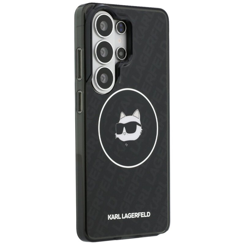 Husa Samsung Galaxy S26 Ultra Karl Lagerfeld IML Choupette Head on KL Repeated Logo MagSafe, KLHMS26LHMKBCHOK, negru