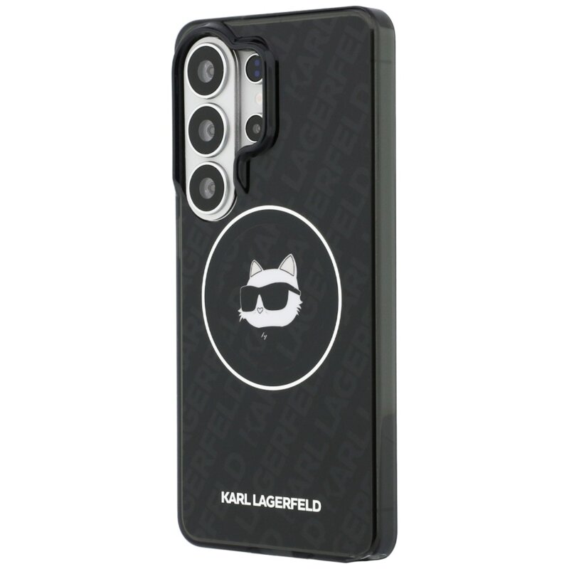 Husa Samsung Galaxy S26 Ultra Karl Lagerfeld IML Choupette Head on KL Repeated Logo MagSafe, KLHMS26LHMKBCHOK, negru