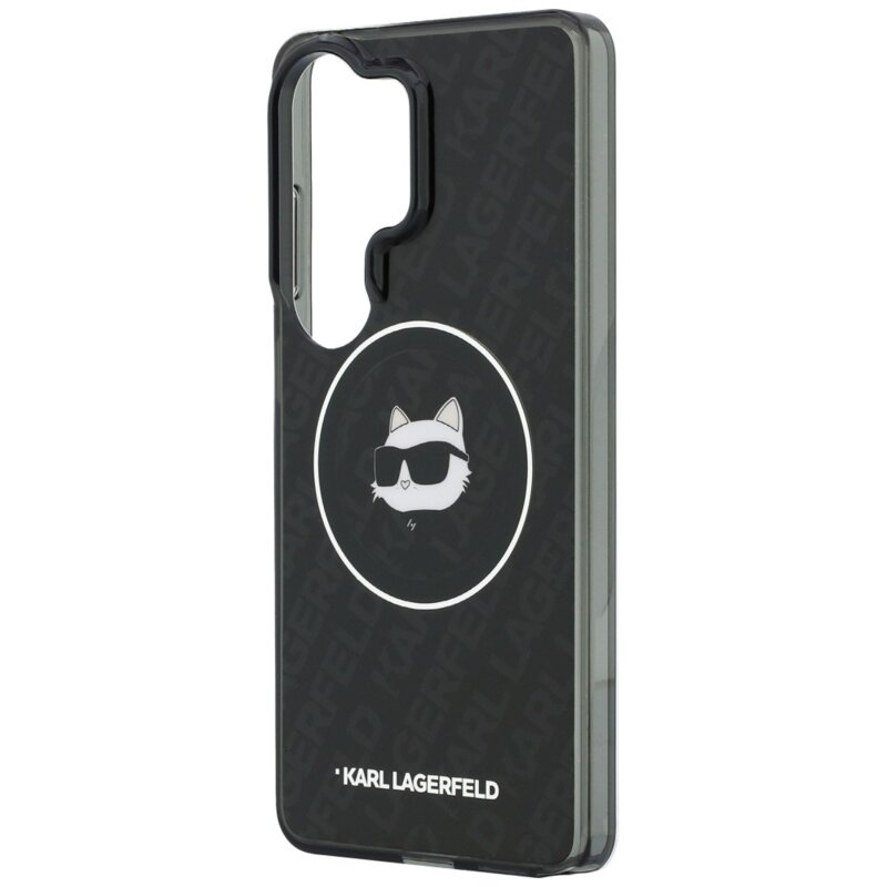 Husa Samsung Galaxy S26 Ultra Karl Lagerfeld IML Choupette Head on KL Repeated Logo MagSafe, KLHMS26LHMKBCHOK, negru