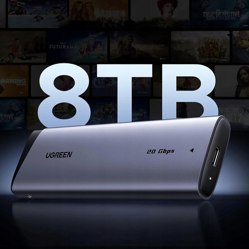 Carcasa SSD M.2 NVMe/SATA Ugreen, 20Gbps, 8TB, gri, 55150