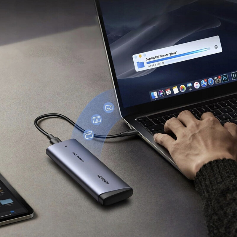 Carcasa SSD M.2 NVMe/SATA Ugreen, 20Gbps, 8TB, gri, 55150