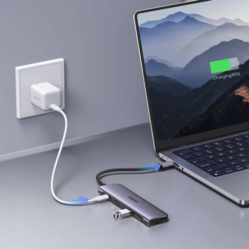 Hub 7in1 Type-C la USB, HDMI, Type-C, SD/TF, 100W Ugreen, 15214
