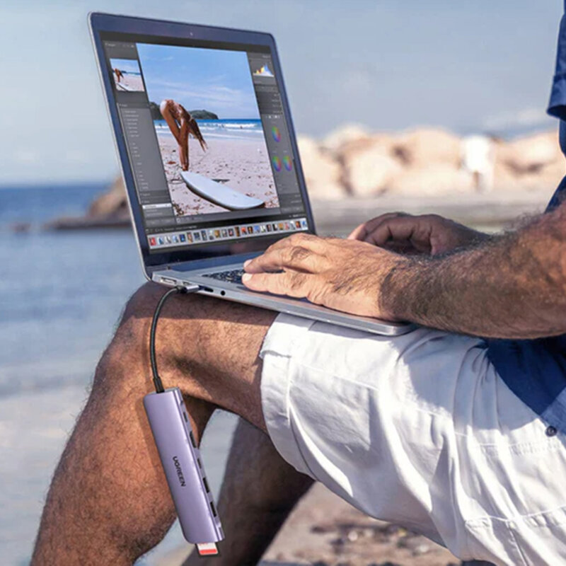 Hub 7in1 Type-C la USB, HDMI, Type-C, SD/TF, 100W Ugreen, 15214