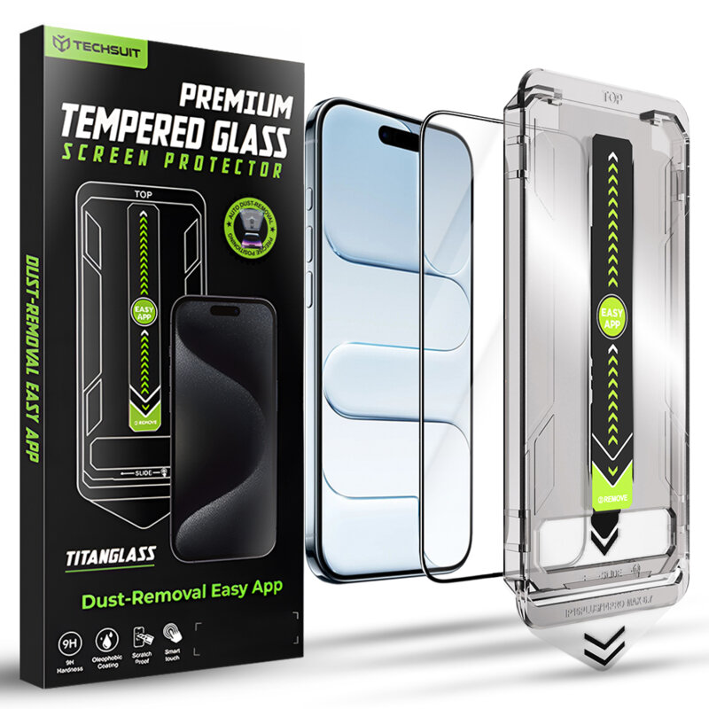 Folie iPhone 17 Air Techsuit TitanGlass FullCover, negru