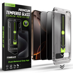 [Pachet 2x] Folie iPhone 16 Pro Techsuit TitanGlass FullCover, privacy