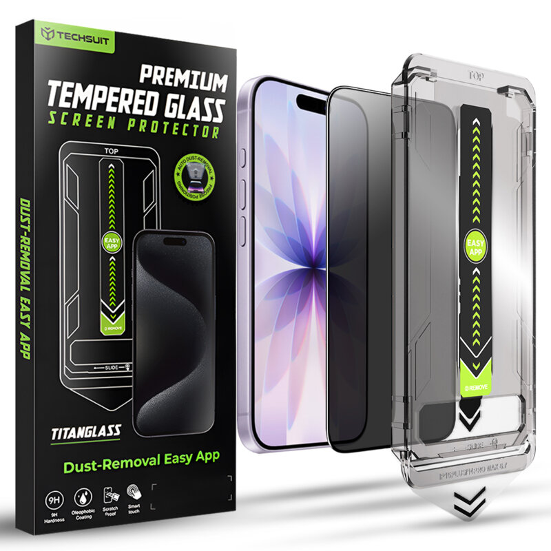Folie iPhone 17 Techsuit TitanGlass FullCover, privacy