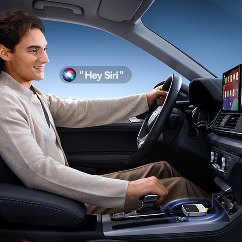 Adaptor wireless CarPlay pentru iPhone Baseus Safe Journey, gri