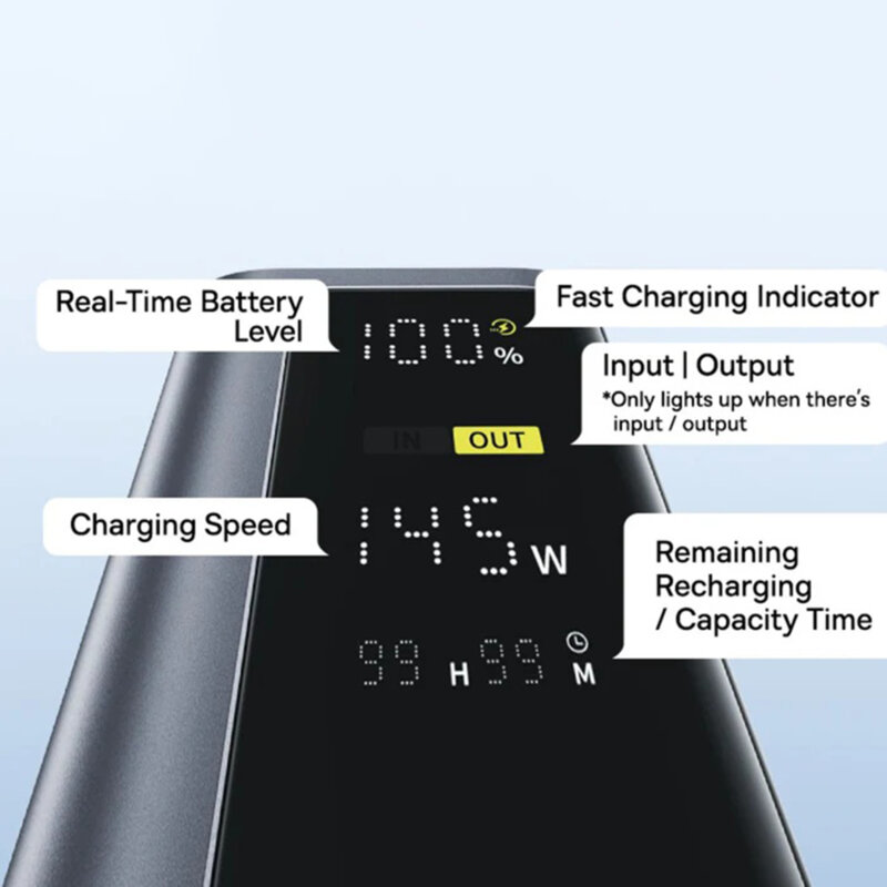 Baterie externa 20800mAh cu cablu PD100W Baseus EnerGeek GP12, gri