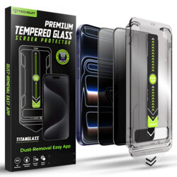 [Pachet 2x] Folie iPhone 17 Pro Techsuit TitanGlass FullCover, privacy