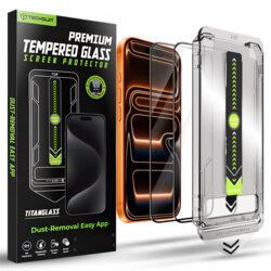[Pachet 2x] Folie iPhone 17 Pro Max Techsuit TitanGlass FullCover, negru