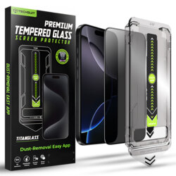 Folie iPhone 16 Pro Max Techsuit TitanGlass FullCover, privacy