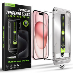 Folie iPhone 15 Techsuit TitanGlass FullCover, negru