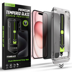 Folie iPhone 15 Techsuit TitanGlass FullCover, privacy