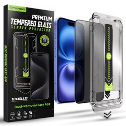 Folie iPhone 16 Techsuit TitanGlass FullCover, privacy